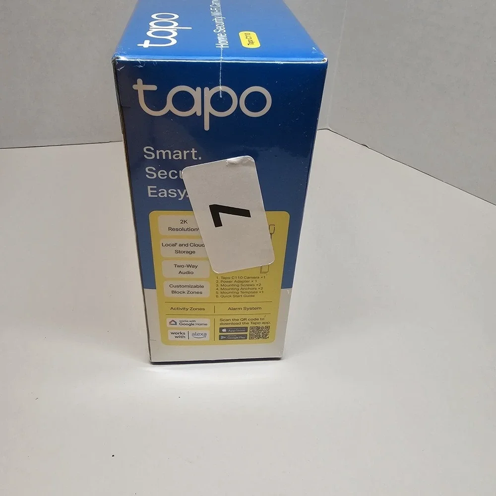 TP-Link Tapo C110 2K Wi-Fi Security Camera, Person Detection,Night Vision SEALED